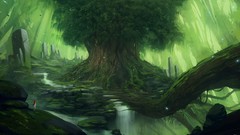 Trees tree trunks fantasy art nika