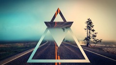 Trees triangles roads artwork