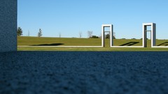 Trees wall architecture shadows minimalistic