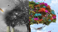 Trees War abstract peace artwork