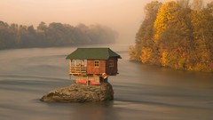Trees water Islands houses rivers long exposure