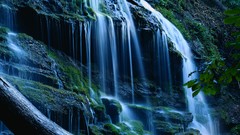 Trees water land roads waterfalls lakes skyscapes