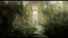 Trees water lights cross Faith rocks Temples paths shady