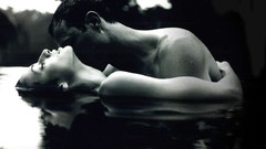 Trees water Men woman Boys! wet faces monochrome lovers 