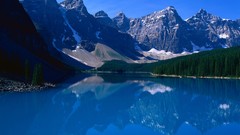 Trees water Mountains land roads waterfalls lakes forests 