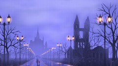 Trees water rain ruins Umbrellas pixiv fantasia