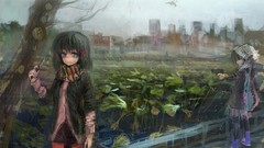 Trees water weapons wings hats Knives pistols revolvers jackets 