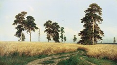 Trees wheat paintings