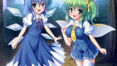 Trees wings Plants Anime crystals blue hair anime girls blue 