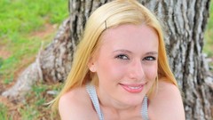 Trees woman blondes brown eyes