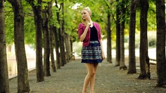 Trees woman blondes models