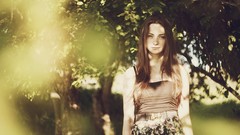 Trees woman brownies