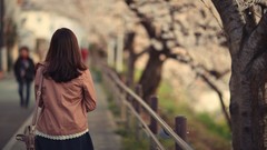 Trees woman brunettes