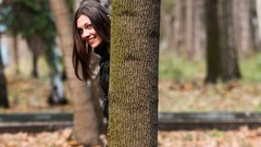 Trees woman brunettes girls in nature quinn Quinn A