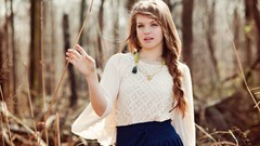 Trees woman brunettes models amanda gullickson