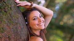 Trees woman brunettes models lorena garcia