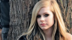 Trees woman Celebrity Avril Lavigne faces blondes long hair 