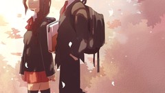 Trees woman Computers Laptops bows male smiling long hair 