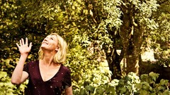 Trees woman Kirsten Dunst Actress bokeh outdoors blondes 