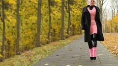 Trees woman latex outdoors blondes ballet shoes ballet boots