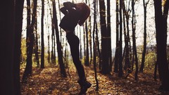 Trees woman redheads