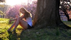 Trees woman Shorts legs models