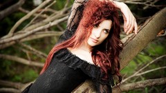 Trees woman susan coffey lying down redheads