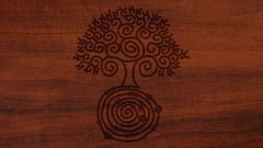 Trees wood carving