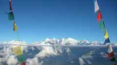 Trekking langtang gosainkund vlaggen