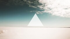 triangle Minimalism desert clouds sky digital art landscape