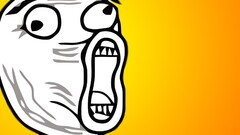 Troll face cartoon Simple Background gradient yellow background