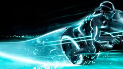 Tron TRON: Legacy Light Cycle Movies digital art cyan