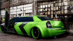 Tuning cars 3d designer green cars