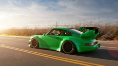 Tuning cars Porsche green cars