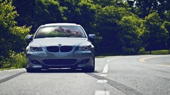 Tuning cars roads front view forests bmw m5 tuned