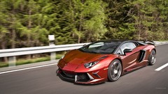 Tuning cars roads mansory Lamborghini-Aventador red cars