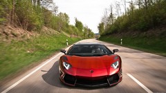 Tuning cars Speed roads mansory Lamborghini-Aventador red cars