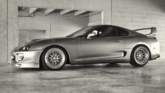 Tuning silver Toyota supra JDM Japanese domestic market