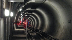 Tunnel railroad tracks train