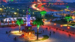 Turkey Clock Tower cityscapes nightlights Izmir Turkey