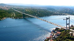 Turkey Istanbul cities cityscapes bosphorus suspension bridge 