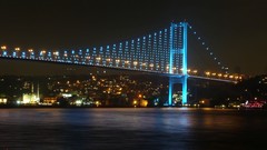 Turkey Istanbul cities cityscapes suspension bridge Bosphorus 