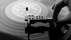 Turntable record player monochrome