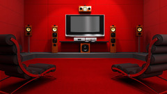 TV red interior 3D