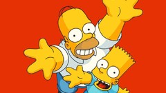 TV The Simpsons cartoons orange background TV series Homer 