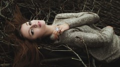 Twig woman brunettes lying down