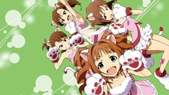 Twins blue eyes brown eyes brunettes short hair ponytails 