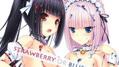 Twintails strawberries white hair