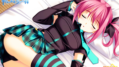 Twintails striped legwear pink