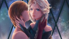 two women artwork lesbians fantasy art fantasy girl blonde Elsa